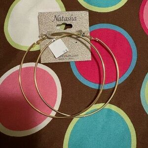 Natasha Couture Gold Hoop Earrings